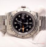 Copy Rolex Explorer II Orange GMT Stainless Steel Black Dial 42mm Watch